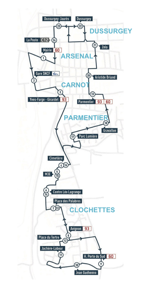 Carte des centres socioculturels de Saint-Fons